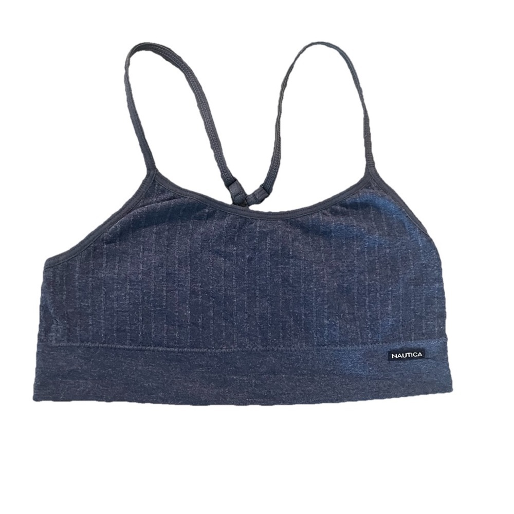 Nautica Women's Stretch-Knit Seamless Lounge Bra Blue Small (0820)